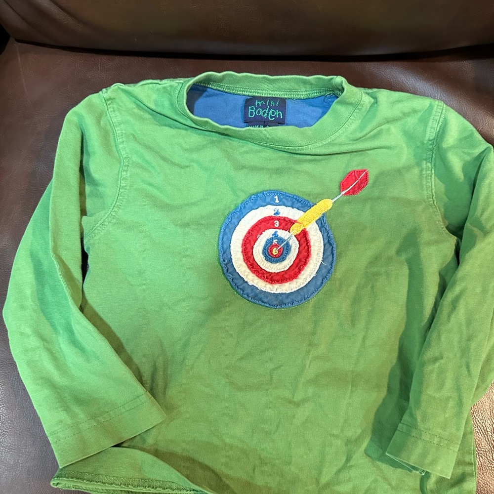 Boden Green Long Sleeve Tee with Graphic Design